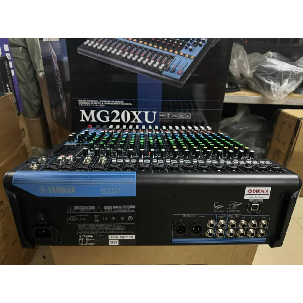 YAMAHA MG20XU มิกเซอร์อนาล็อก 20 ch รุ่นยอดนิยม โดดเด่นด้วยปรีแอมป์ไมค์ D-PRE คุณภาพสูง, เอฟเฟกต์ SPX 24 โปรแกรม และ USB 2