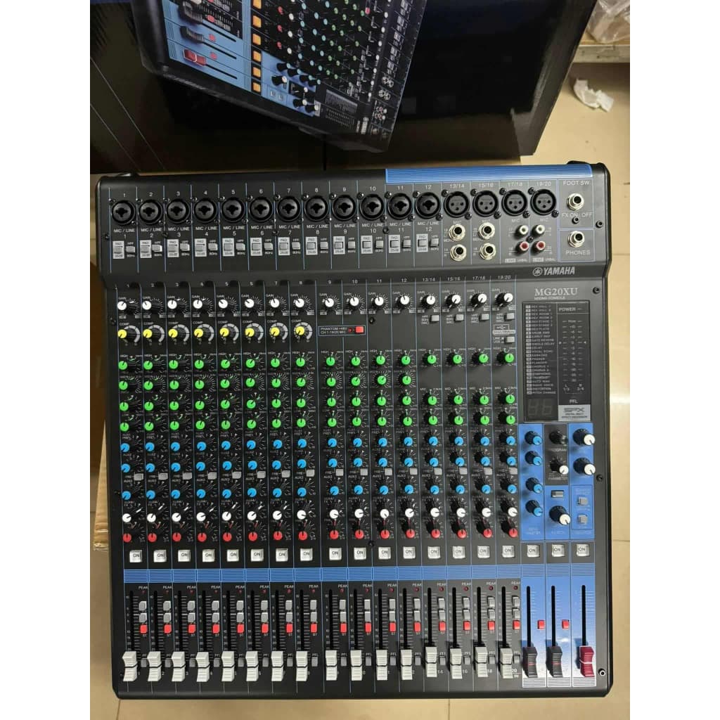 YAMAHA MG20XU มิกเซอร์อนาล็อก 20 ch รุ่นยอดนิยม โดดเด่นด้วยปรีแอมป์ไมค์ D-PRE คุณภาพสูง, เอฟเฟกต์ SPX 24 โปรแกรม และ USB 3